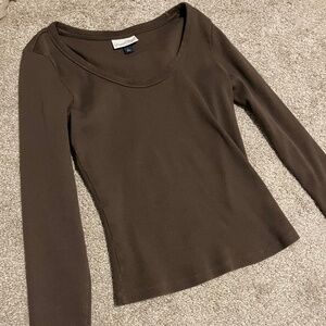 Universal Thread Brown Scoop Tee